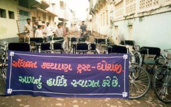 Tricycle provided to disabled person